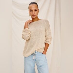 Rails Evangeline Sweater in Natural – Lightweight Linen Cotton Knit